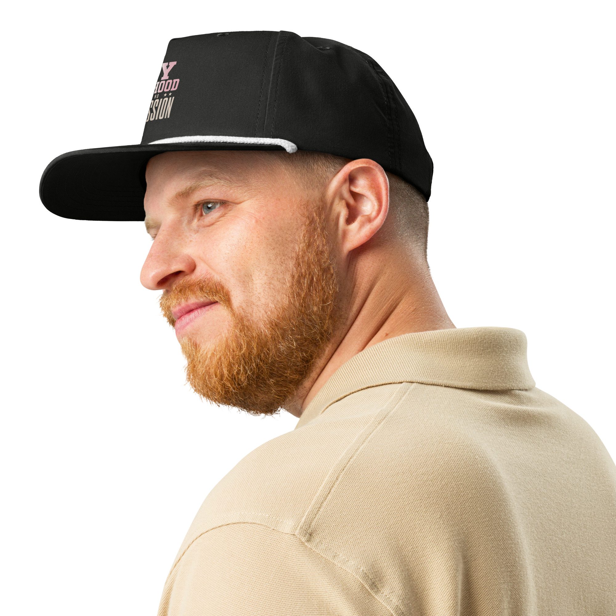 My Manhood Needs No Permission | Trans Pride Golf Rope Cap - Image 7