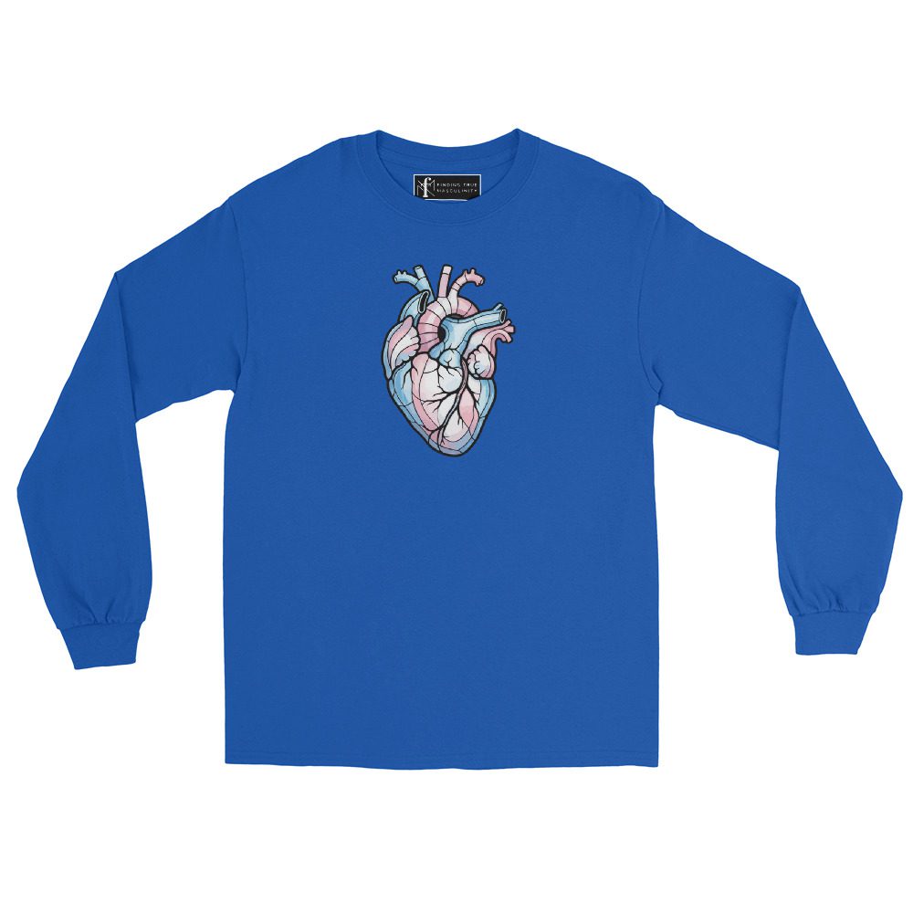 Anatomical Trans Heart | Trans Pride Long Sleeve Shirt - Image 2